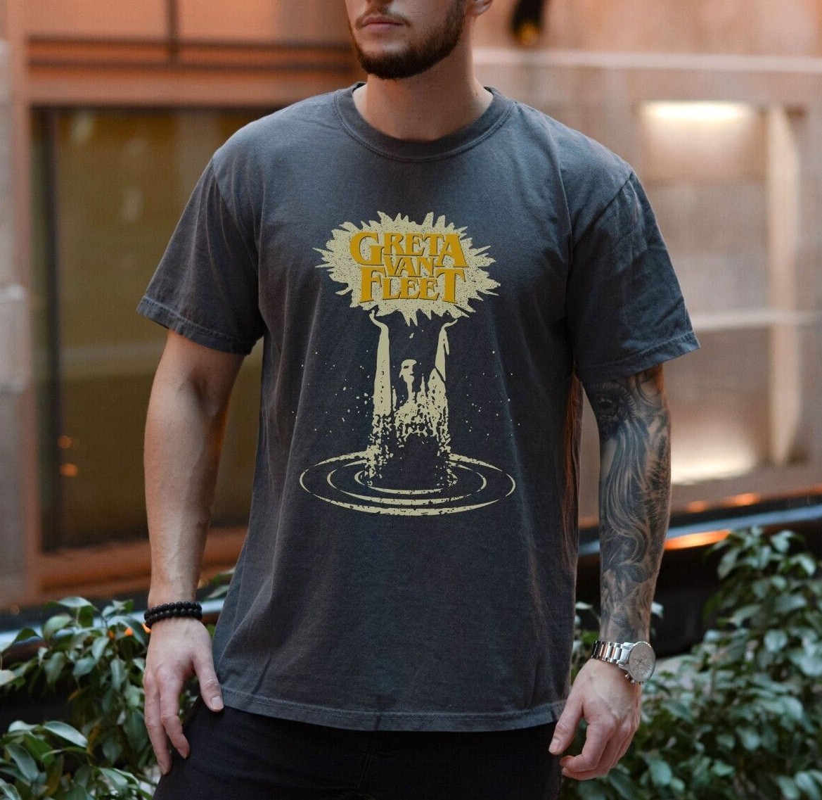 Greta Van Fleet Hamsa Hand T-Shirt Rock Band on Premium Comfort Colors Tee