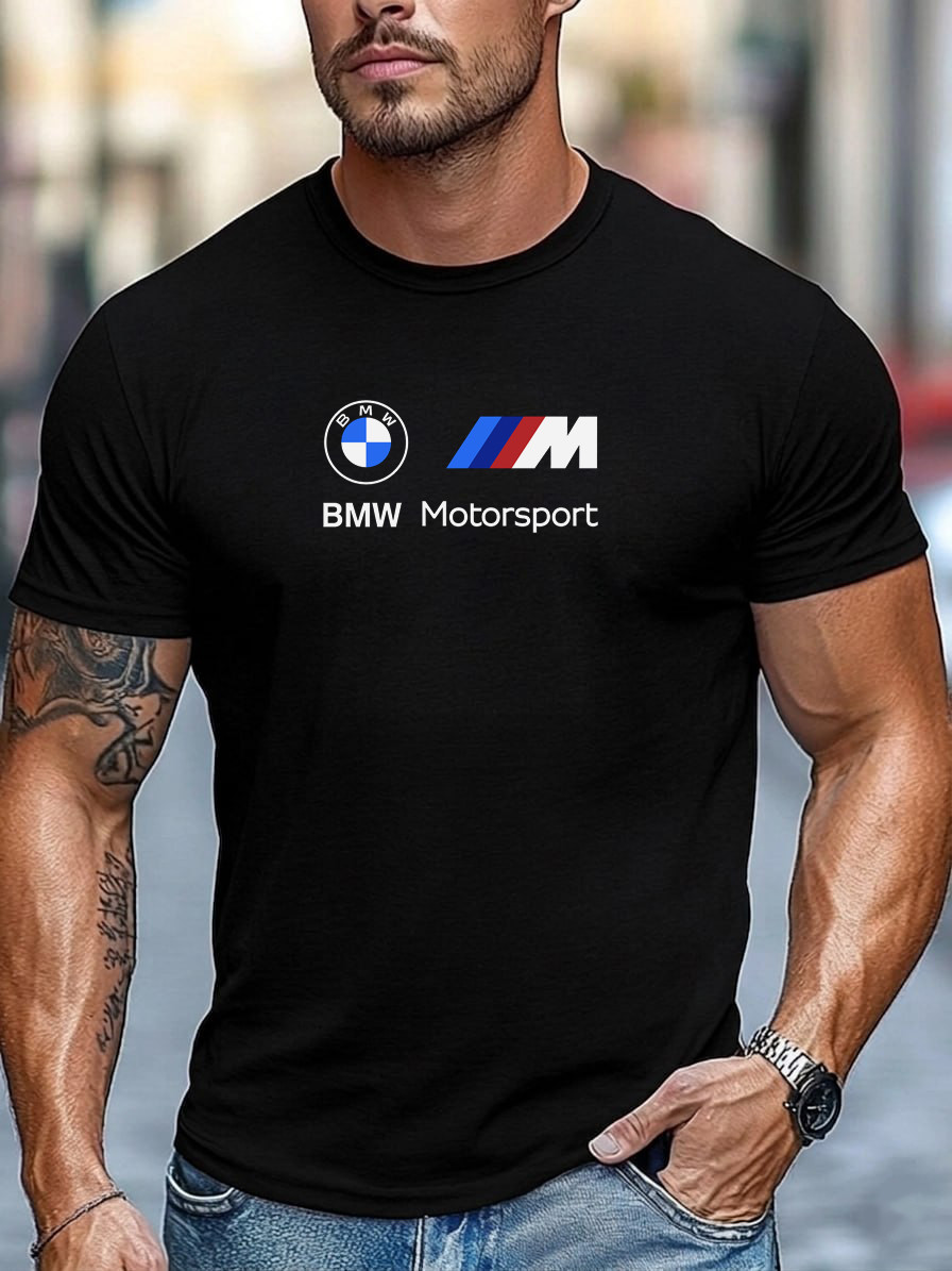 BMW M Motorsport Black Cotton Tee Car Enthusiast Racing Streetwear Gift