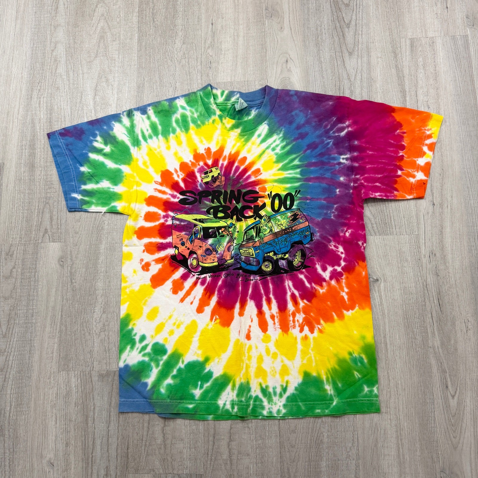Vintage Spring Back Mount Vernon Ohio Shirt Men&rsquo;s Large Tie Dye Psychedelic Van