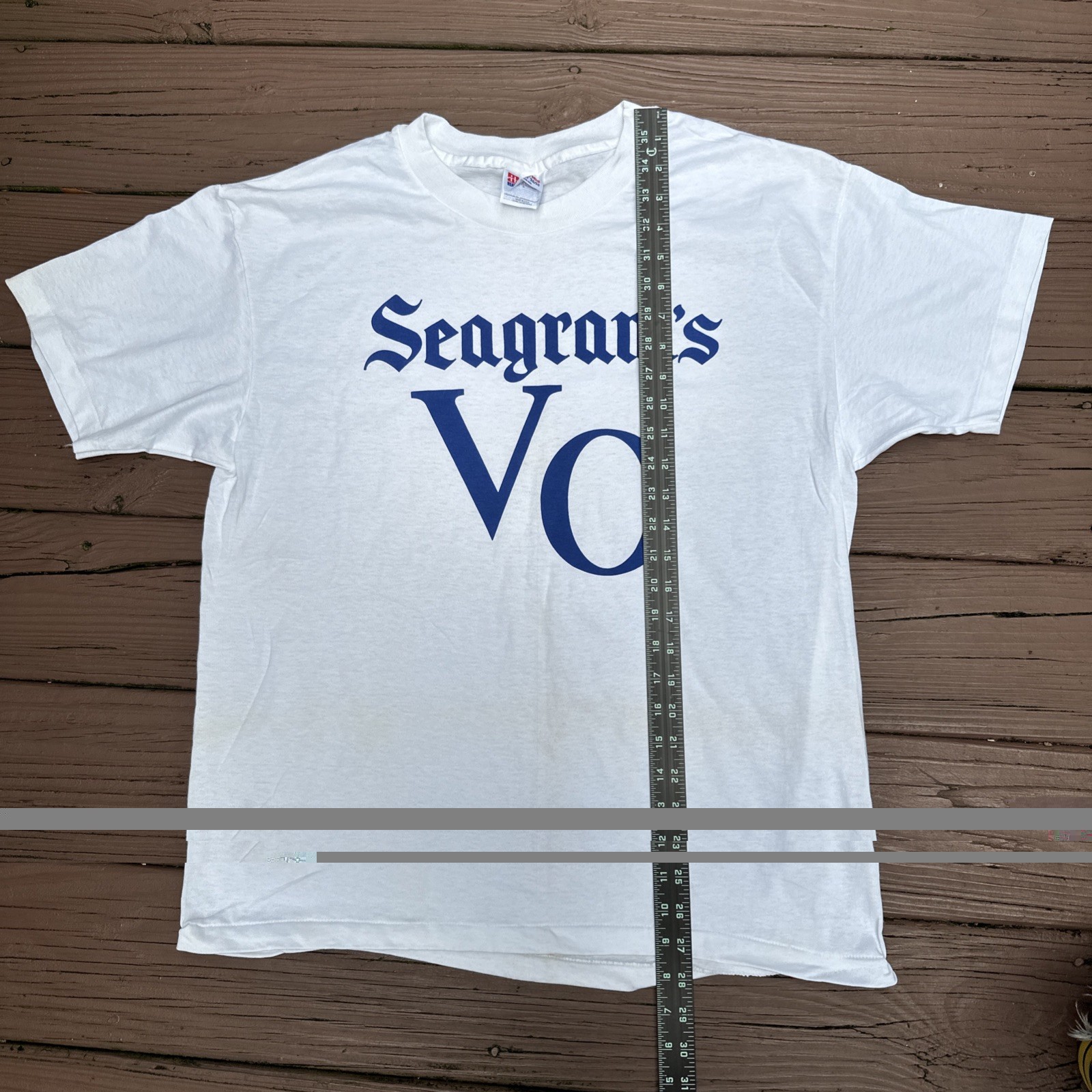 NOS Vintage Seagrams VO T-Shirt Men’s Large White Large Spellout Logo