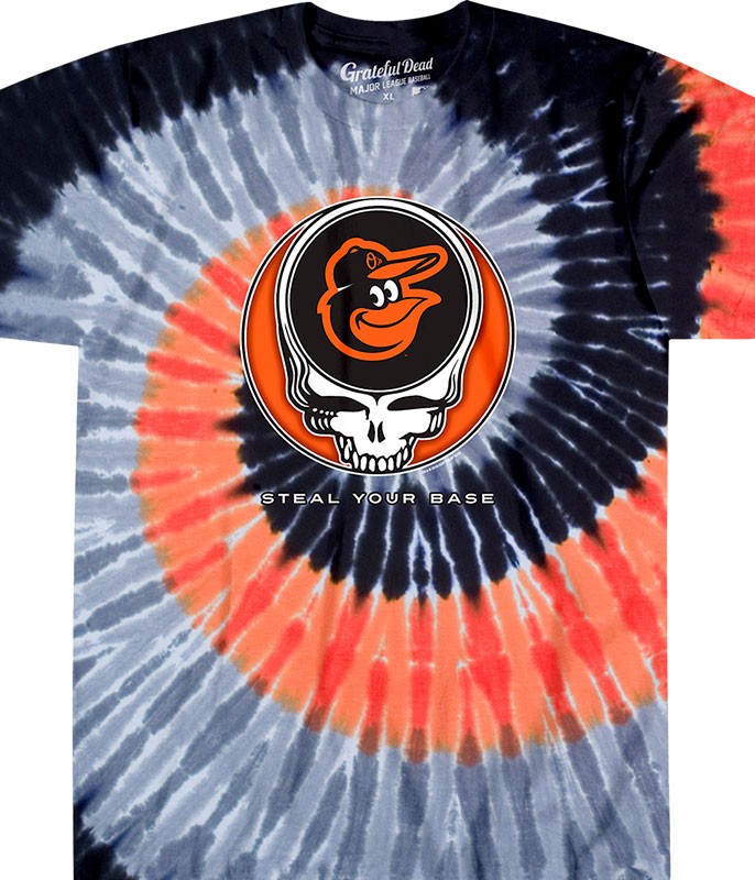 Baltimore Orioles Steal Your Base Tie-Dye T-Shirt — Grateful Dead Collab Style L