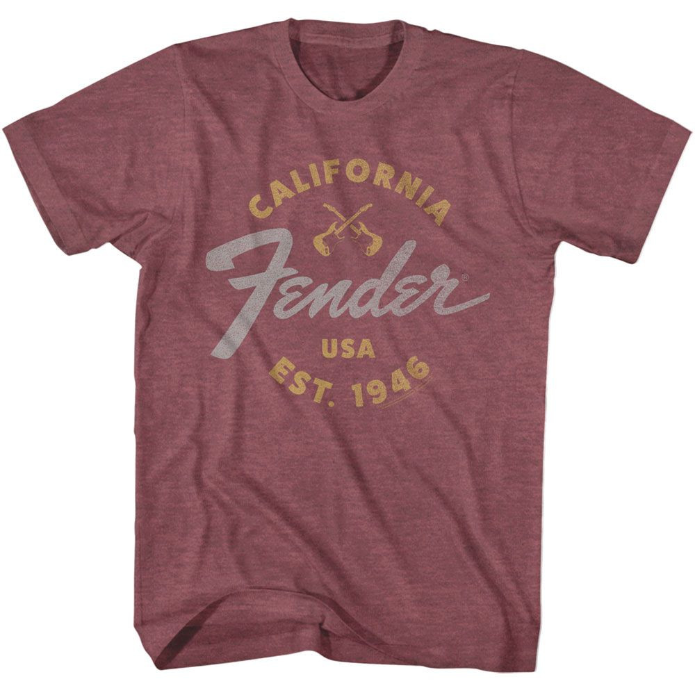 Fender California 1946 Vintage Maroon Heather Music Shirt