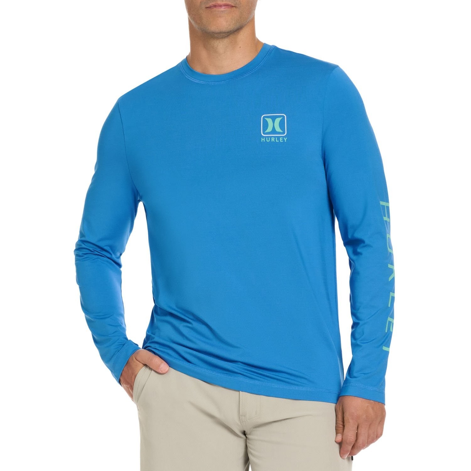 Hurley Men&rsquo;s Sunny Side Hybrid Stretch UV T-Shirt Size XXL Blue