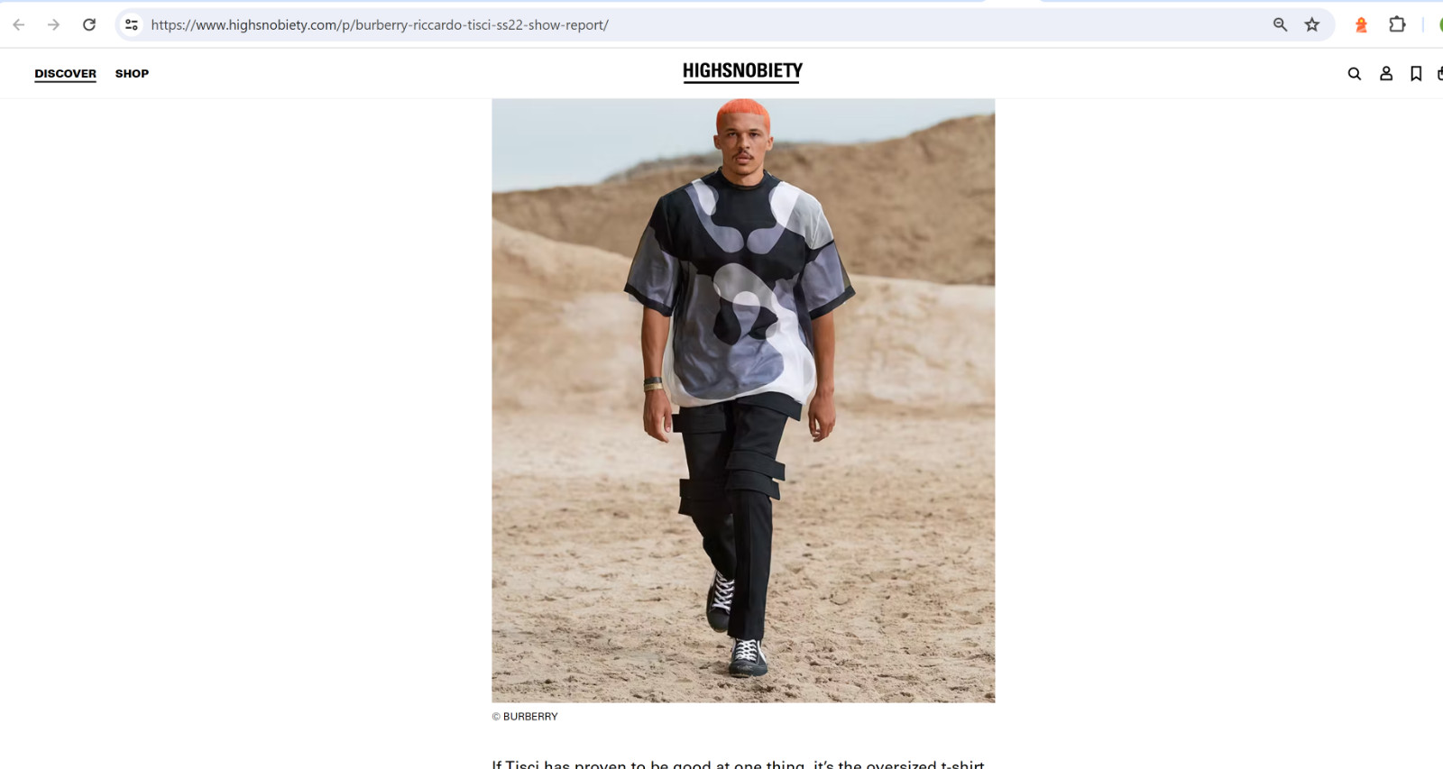Burberry SS 22 Runway Ricardo Tisci Oversized Rorschach Test Tee tshirt