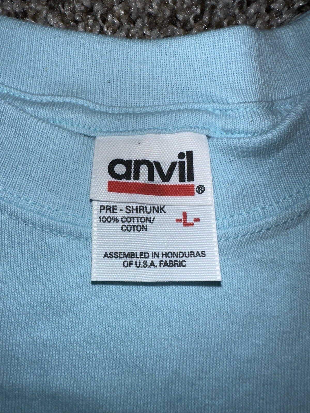 Deadstock Vintage 90s Mens Large Blank Short Sleeve T-Shirt Blue Cotton USA