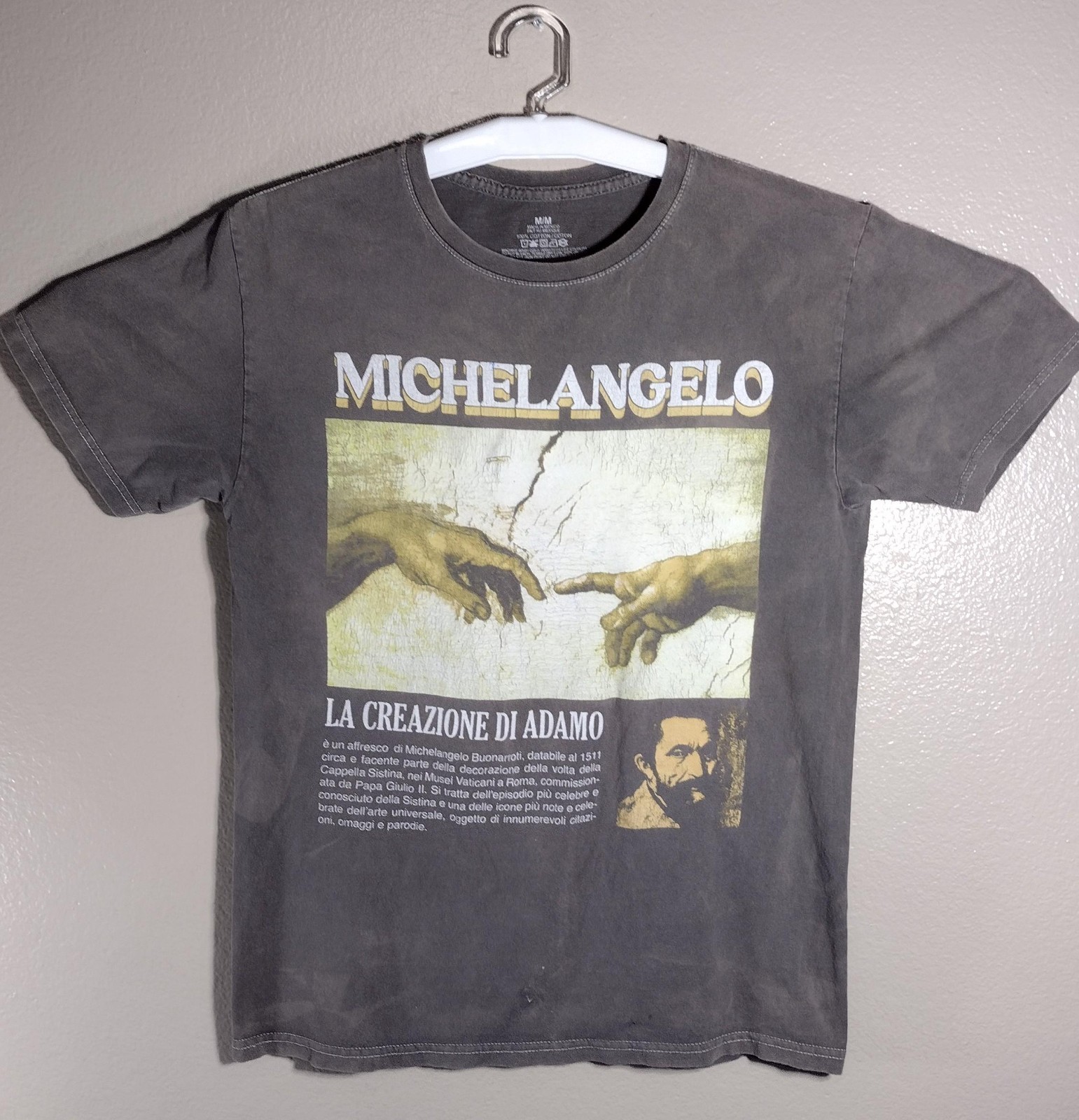 Michelangelo graphic T-Shirt size medium vintage basquiat Classic Art