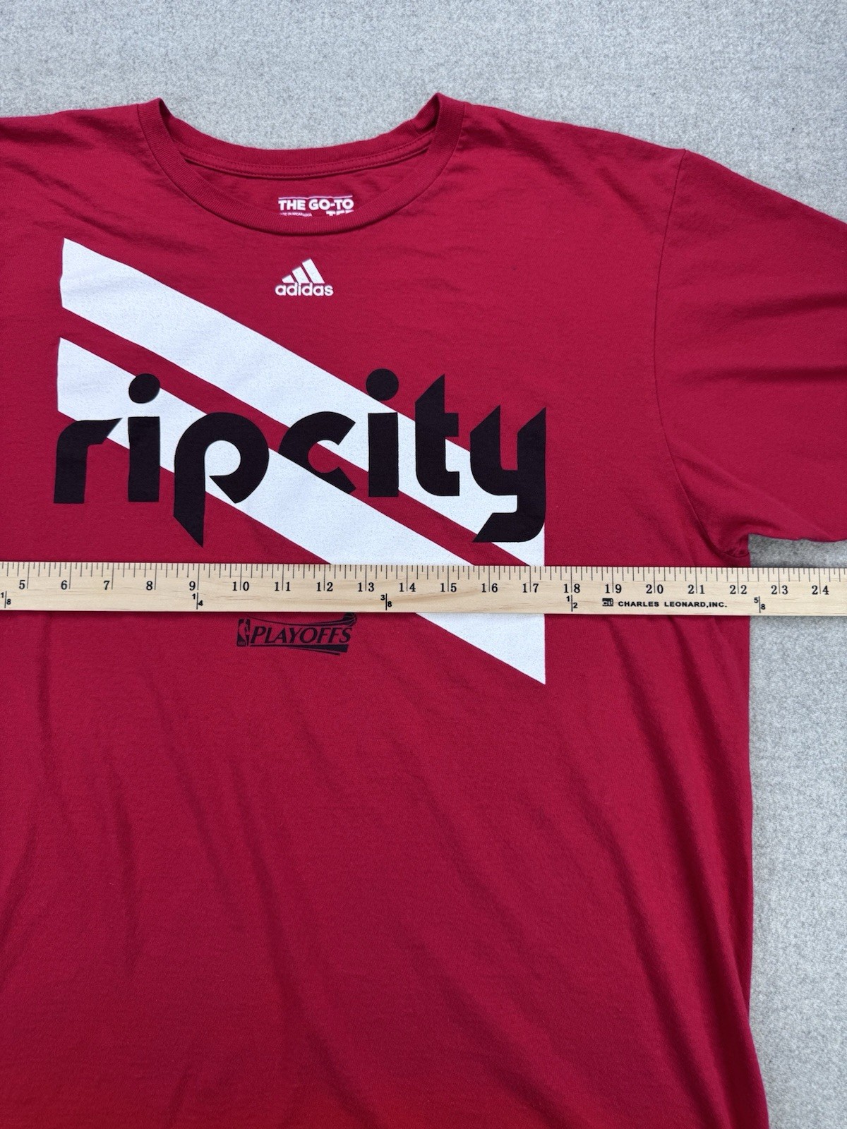 Adidas Portland Trail Blazers Rip City Playoffs T-Shirt Men&rsquo;s XL Red NBA Tee