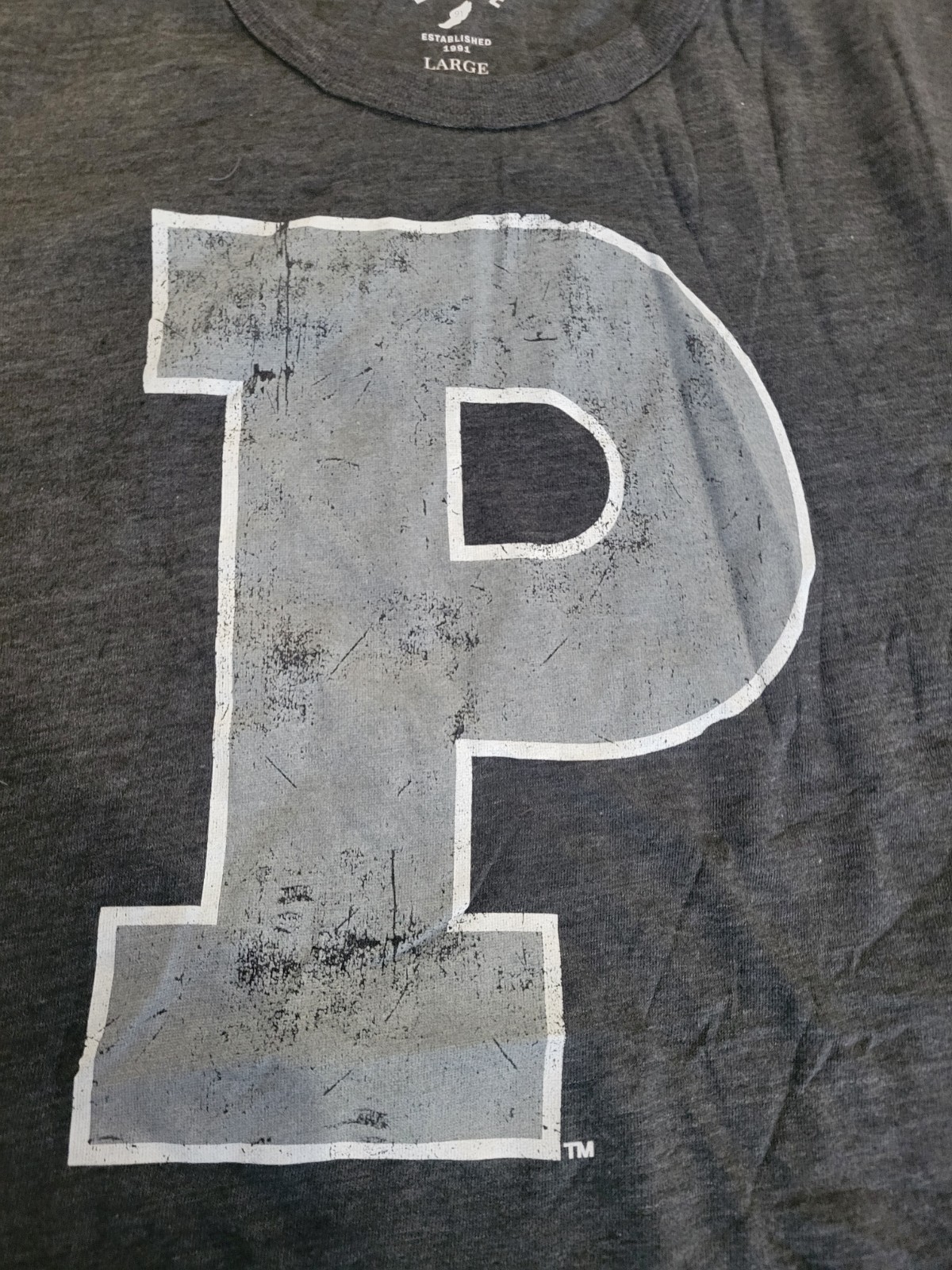 Princeton University Gray Men&rsquo;s Tshirt. Size Large. League 91. Soft New