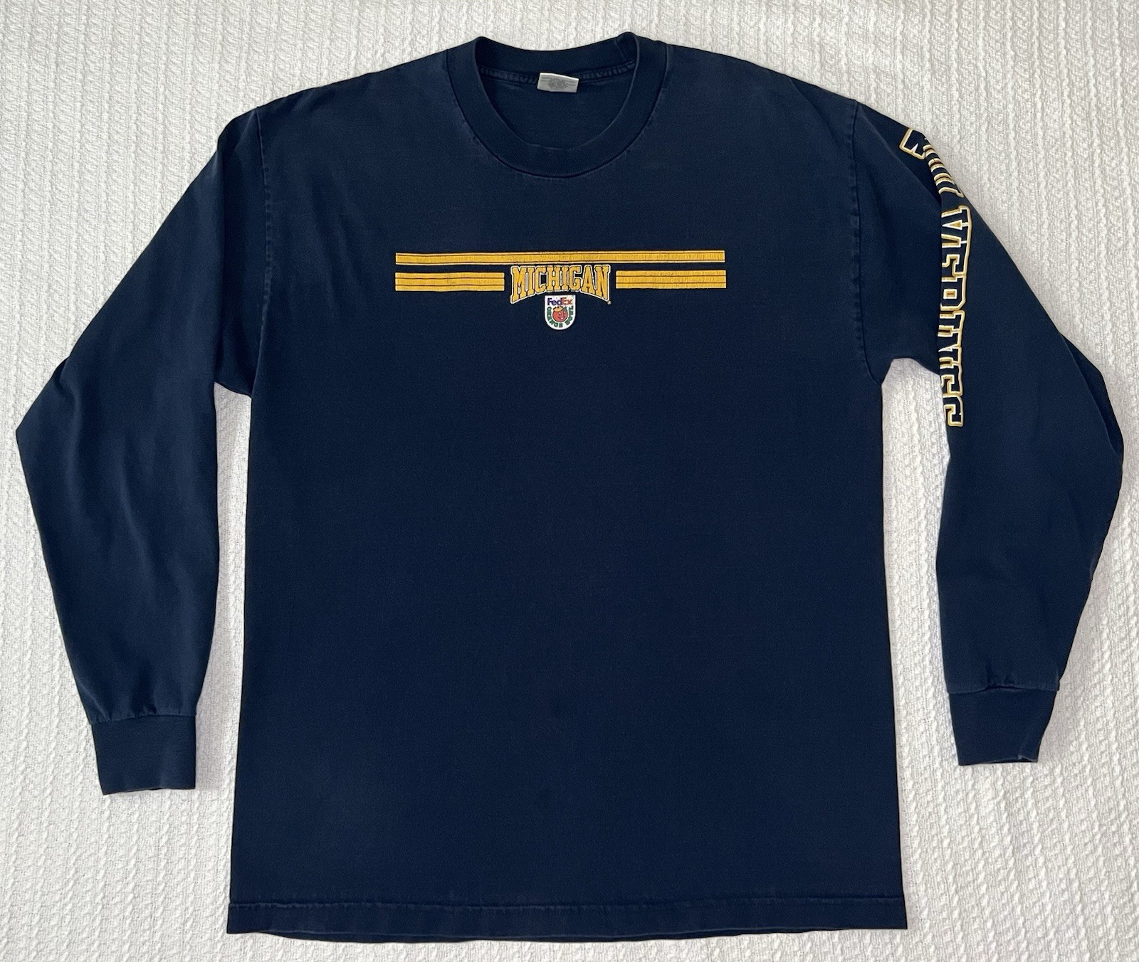 UNIVERSITY OF MICHIGAN WOLVERINES Orange Bowl Murina L/S Made In US LG 21” X 29”