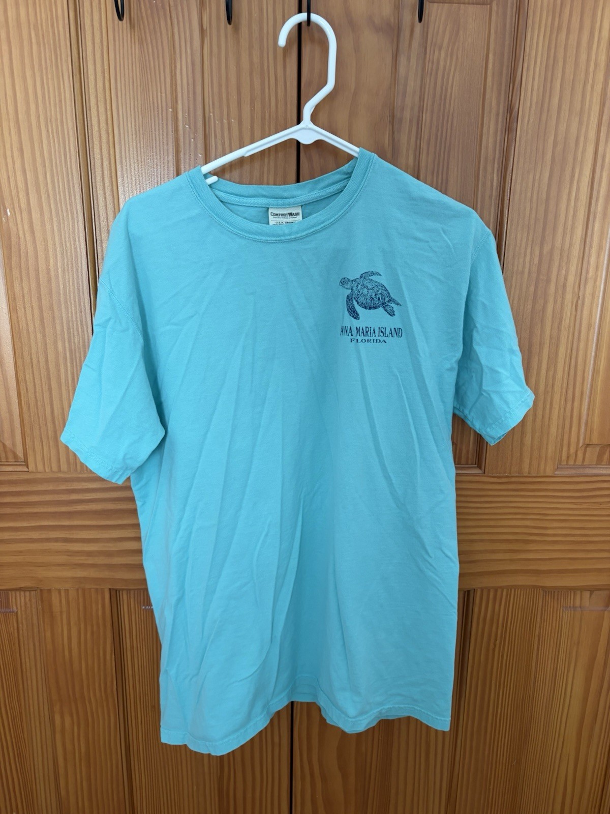 ComfortWash Men&rsquo;s M Blue Double-Sided Sea Turtle Florida Beach Graphic Tee