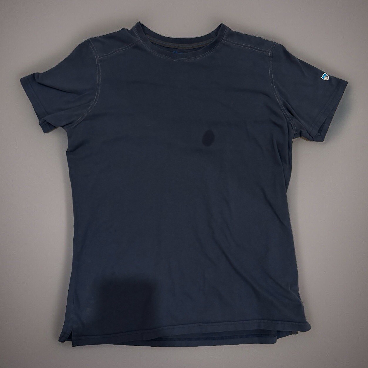 Kuhl Shirt Adult Medium Blue Dark Navy Crew Wildfibre Bravado Organic Cotton