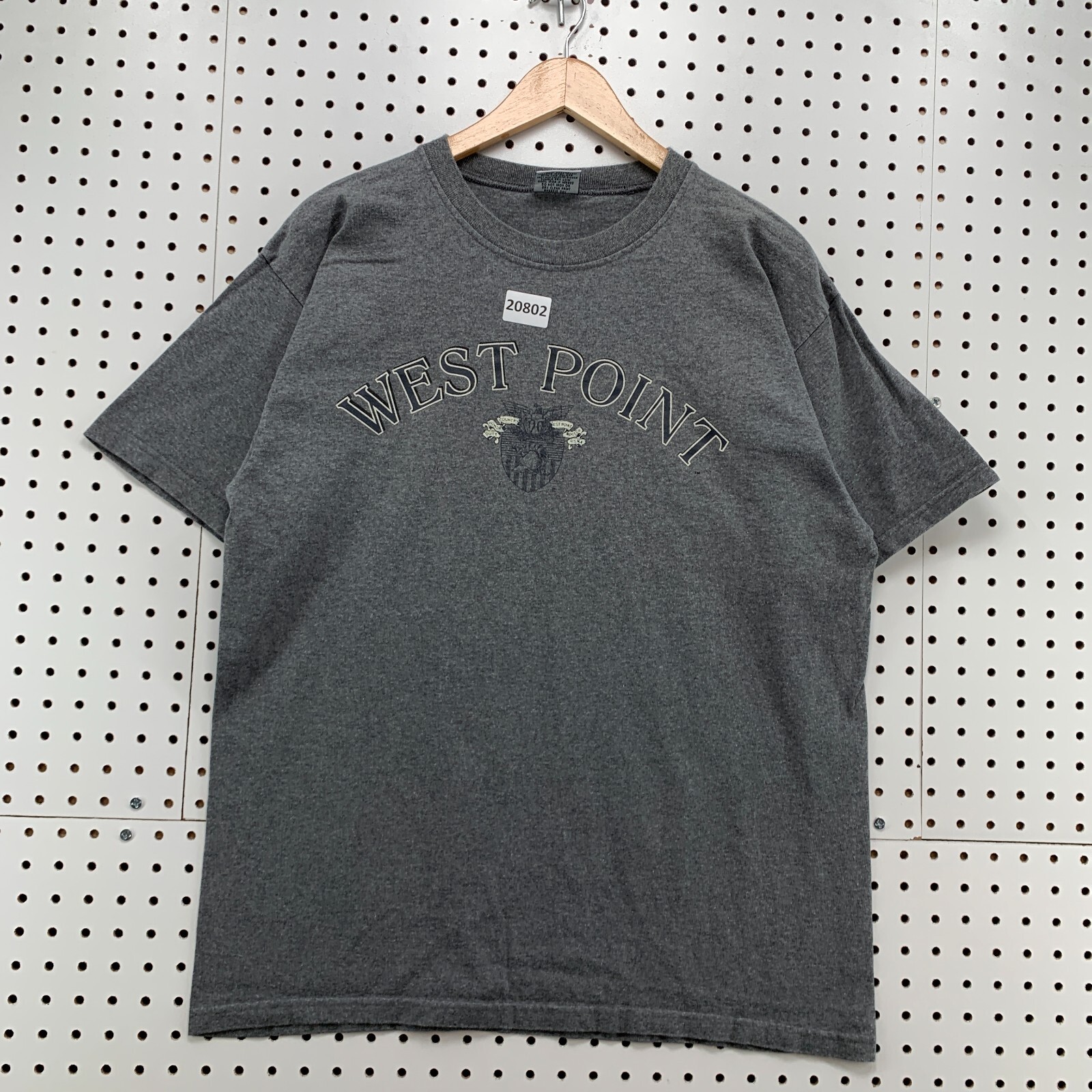 Vintage West Point Shirt Gray Short Sleeve Mens Large Short Sleeve 22×29