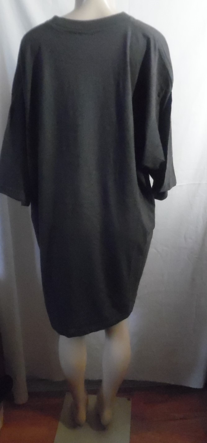 EXTRA LONG T-SHIRT SLEEP SHIRT SHORT GRAY CREW NECK COTTON T SHIRT M /L
