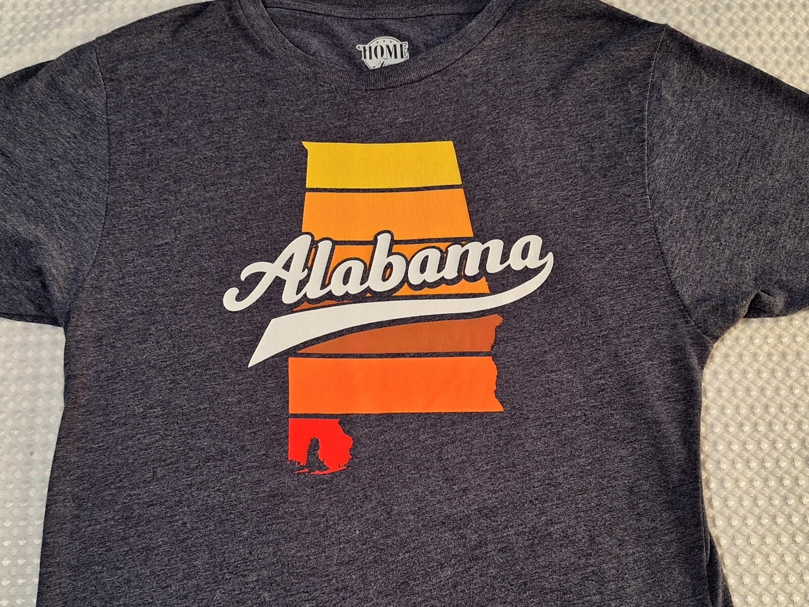 Alabama State Souvenir Dark Grey Polyester Blend T-shirt Size S Home Free