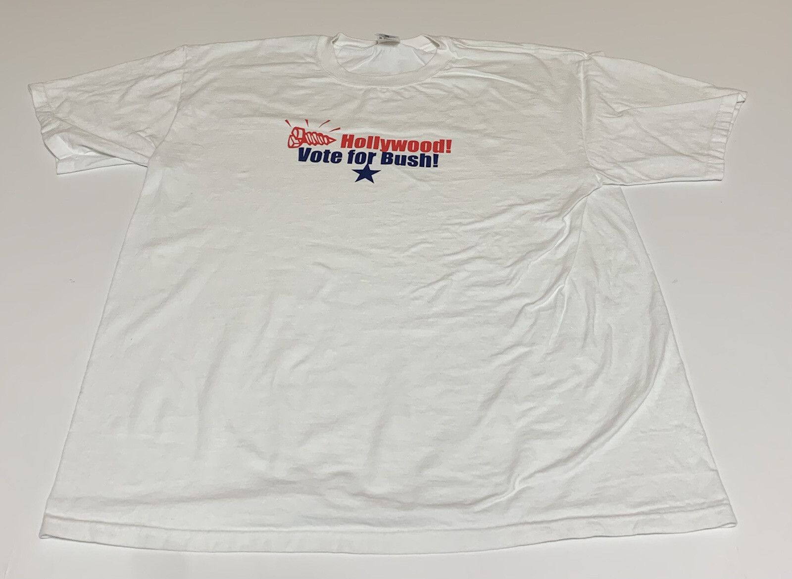 Screw Hollywood Vote For Bush White T Shirt Size XL George W