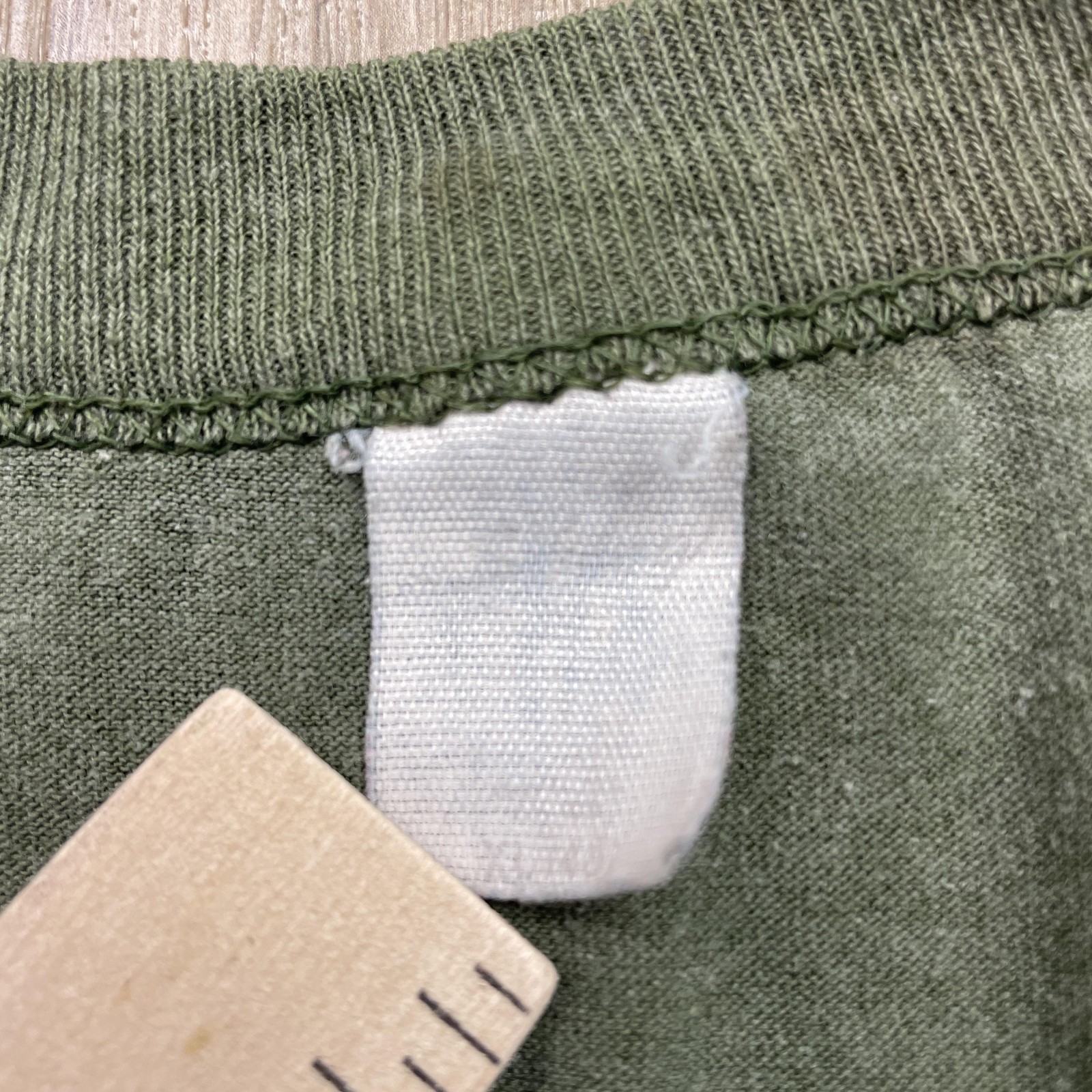 Blank Shirt Mens Large Green Short Sleeve Crewneck Basic Casual Distressed Tee