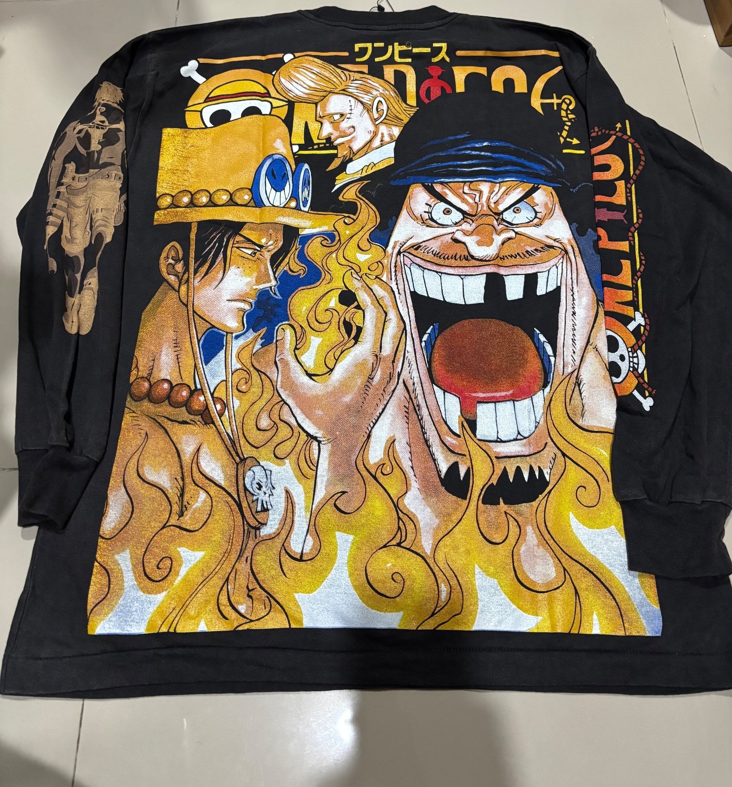 One Piece Ace Bootleg Long Sleeve Shirt Anime Streetwear Graphic Tee