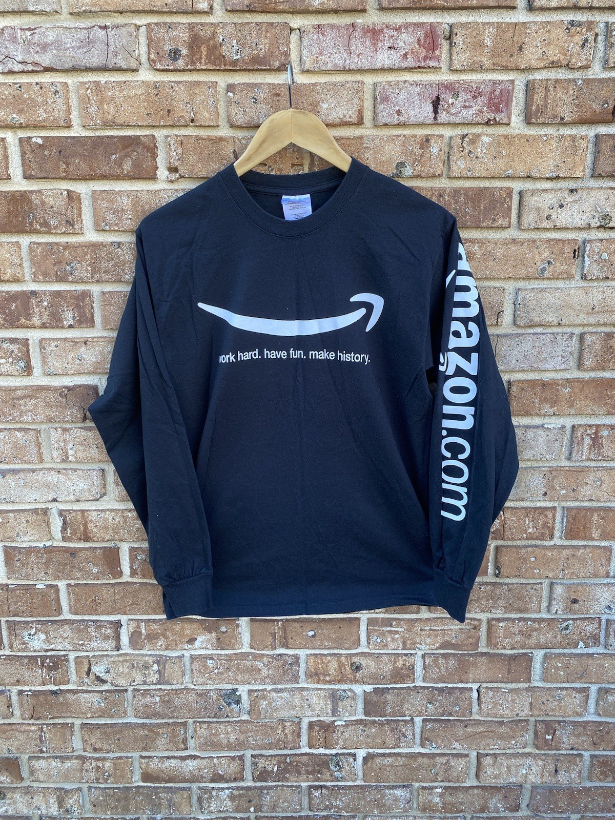Vintage Amazon Warehouse Employee Longsleeve Shirt Size M Black Amazon Dot Com