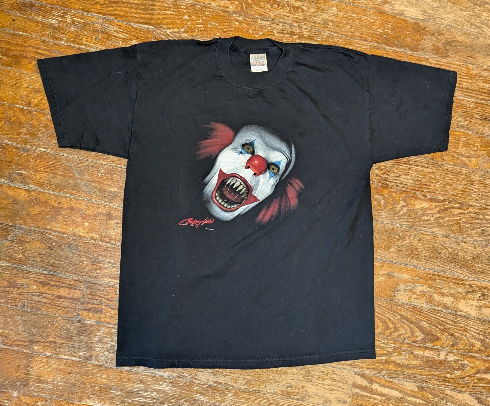 Vtg Y2K Coulrophobia IT Pennywise Horror Movie Shirt Gildan XL Stephen King