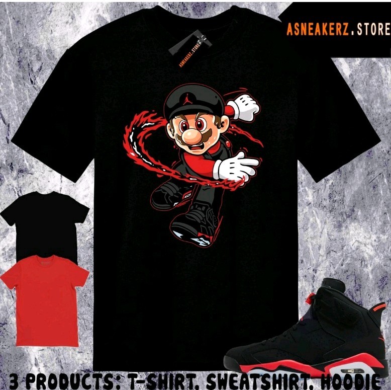 Tee Shirt Matching AJ 6 Infrared Salesman 2026 Match Sneaker Sneakerhead Mario
