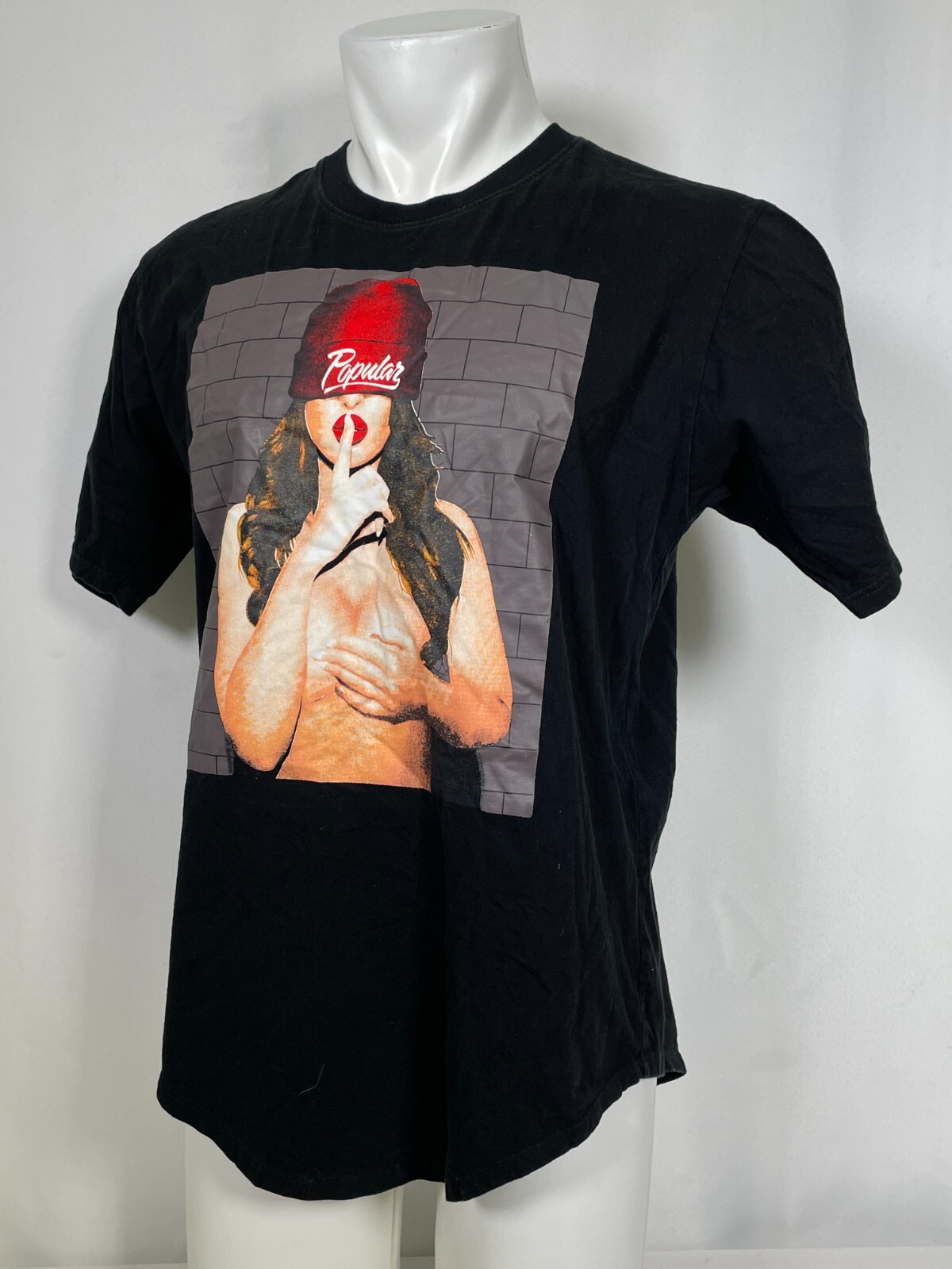 Popular Demand Topless Model Handbra Black T-Shirt Men&rsquo;s XXL
