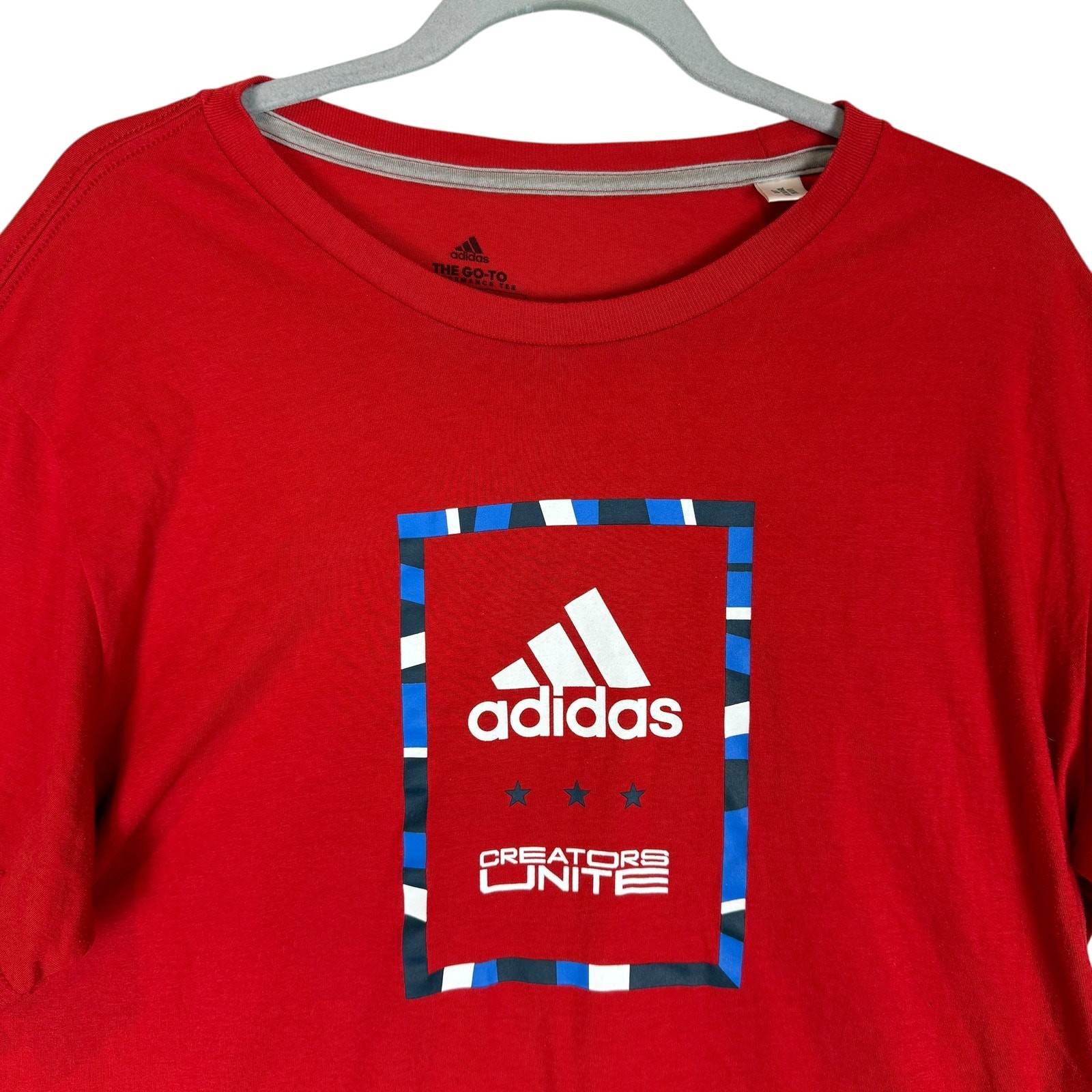 Adidas The Go To Performance T-Shirt Mens XL Red Logo Climalite Short Sleeve