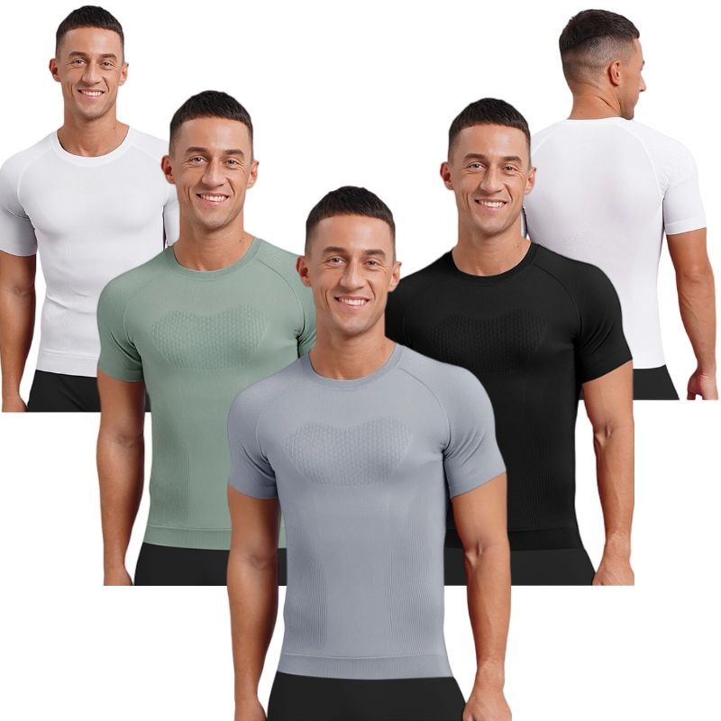 Men T-shirt Muscle Undershirts Quick Drying Shirt Performance Tees Sports Gym