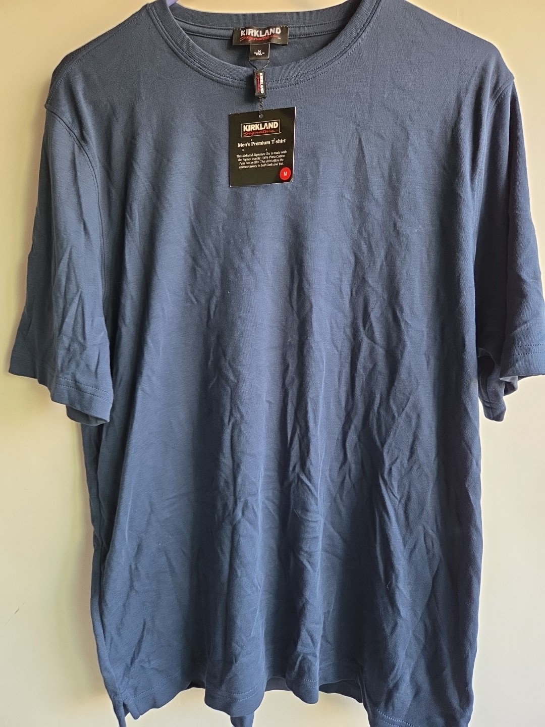 Kirkland Signature Pima Cotton Premium T Shirt Mens Size Medium Dark Blue