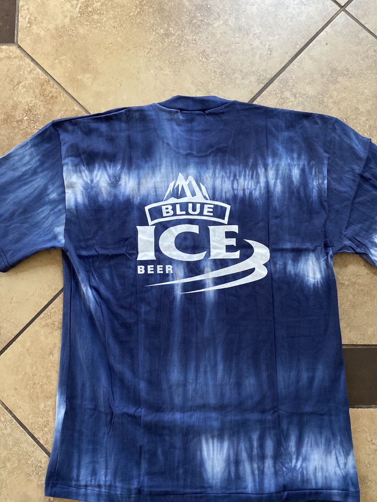 Vintage Blue Ice San Miguel Japan Brewery Tie Dye Shirt 90s Y2k