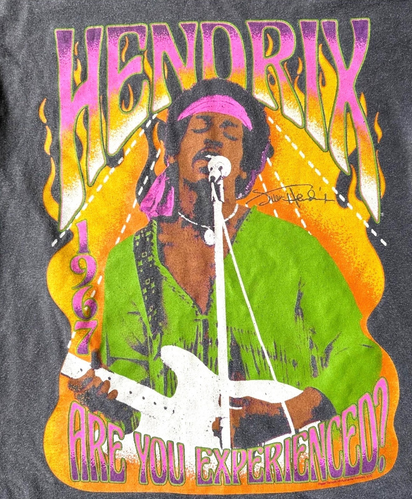Authentic Jimi Hendrix Are You Experienced T Shirt Unisex Medium Gray Woodstock