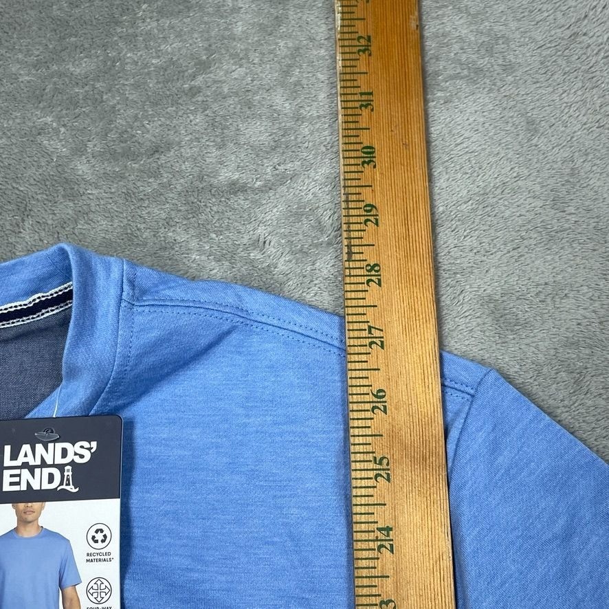Lands End Mens Classic Fit Short Sleeve Tee Blue M a0106