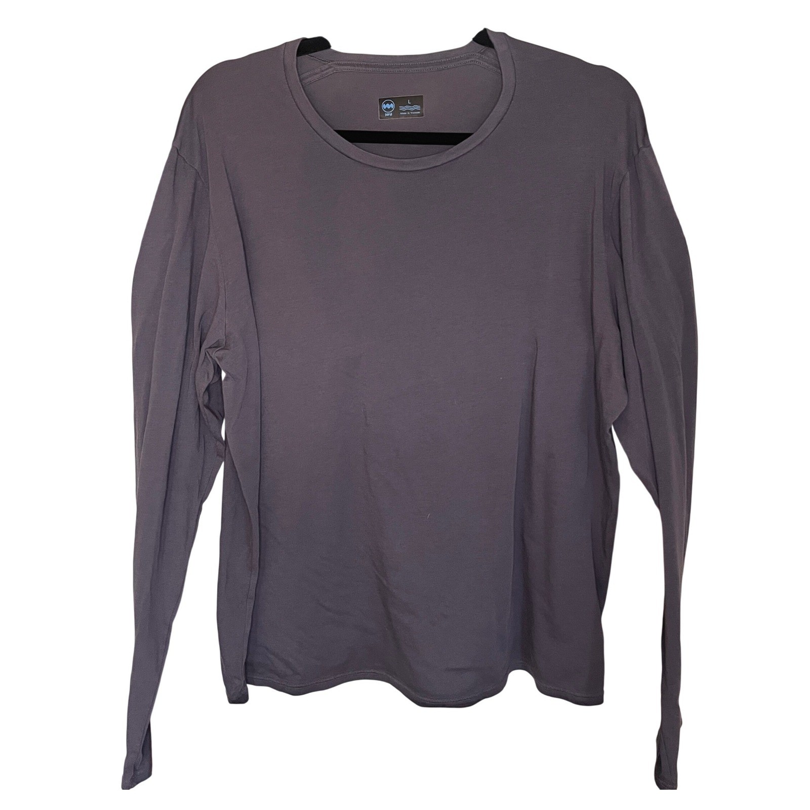 Janji Groundwork Long Sleeve Running Shirt Gray Supima Cotton Blend Mens Large