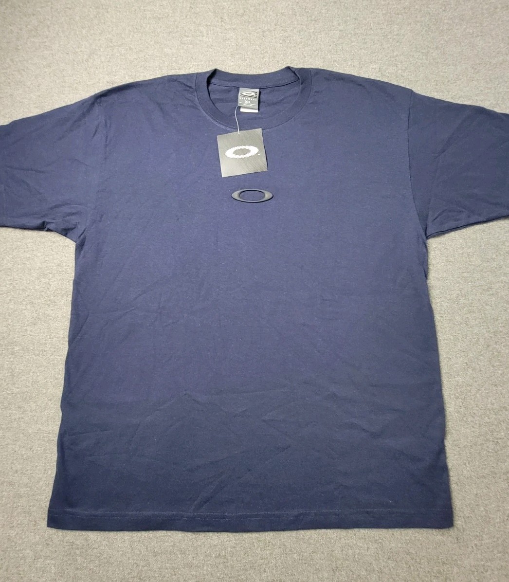 Oakley Silicone Software T-Shirt Mens XL Navy Blue Short Sleeve Gorpcore Vtg