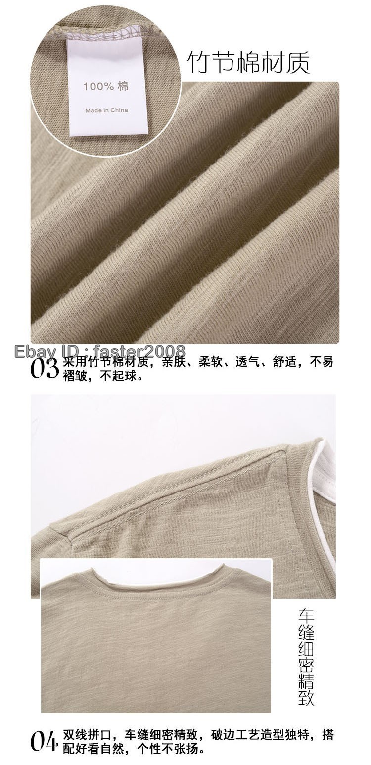 Hot Mens Long-Sleeved T-Shirts New Cotton V-Neck Solid Color Casual Slim Tops