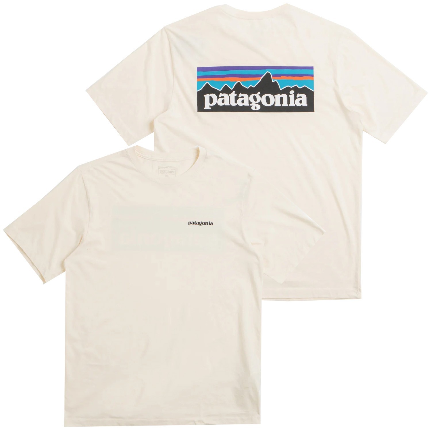 Patagonia Mens – P-6 Logo Organic Cotton S/S T-shirt – Undyed Natural