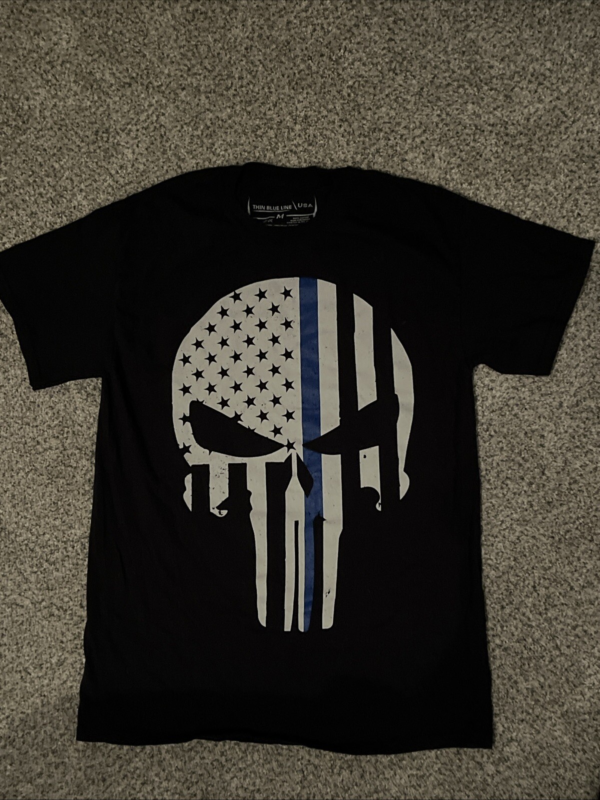Thin Blue Line Punisher Logo T-Shirt – Medium