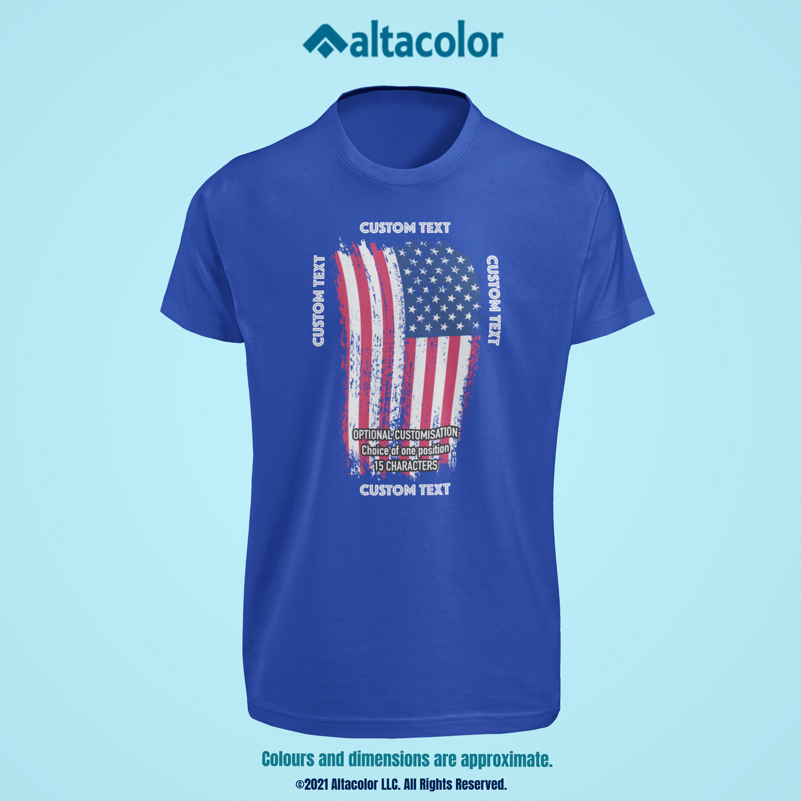 Patriotic U.S. Flag T-Shirt – Full Colour, High-Quality Tee Shirt Customised!