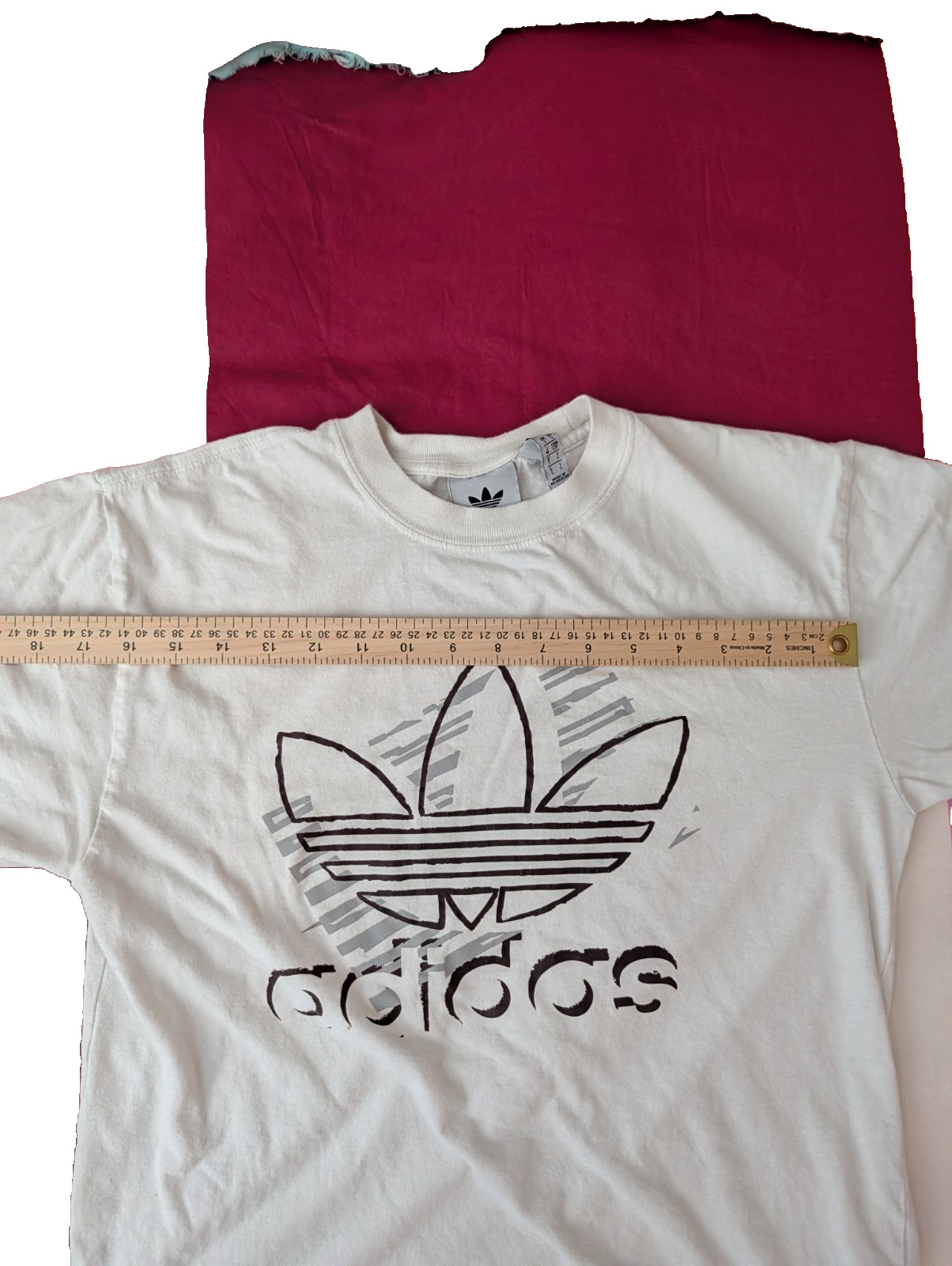 Adidas Originals Trefoil Logo T Shirt Mens Small Ivory White Graphic Tee