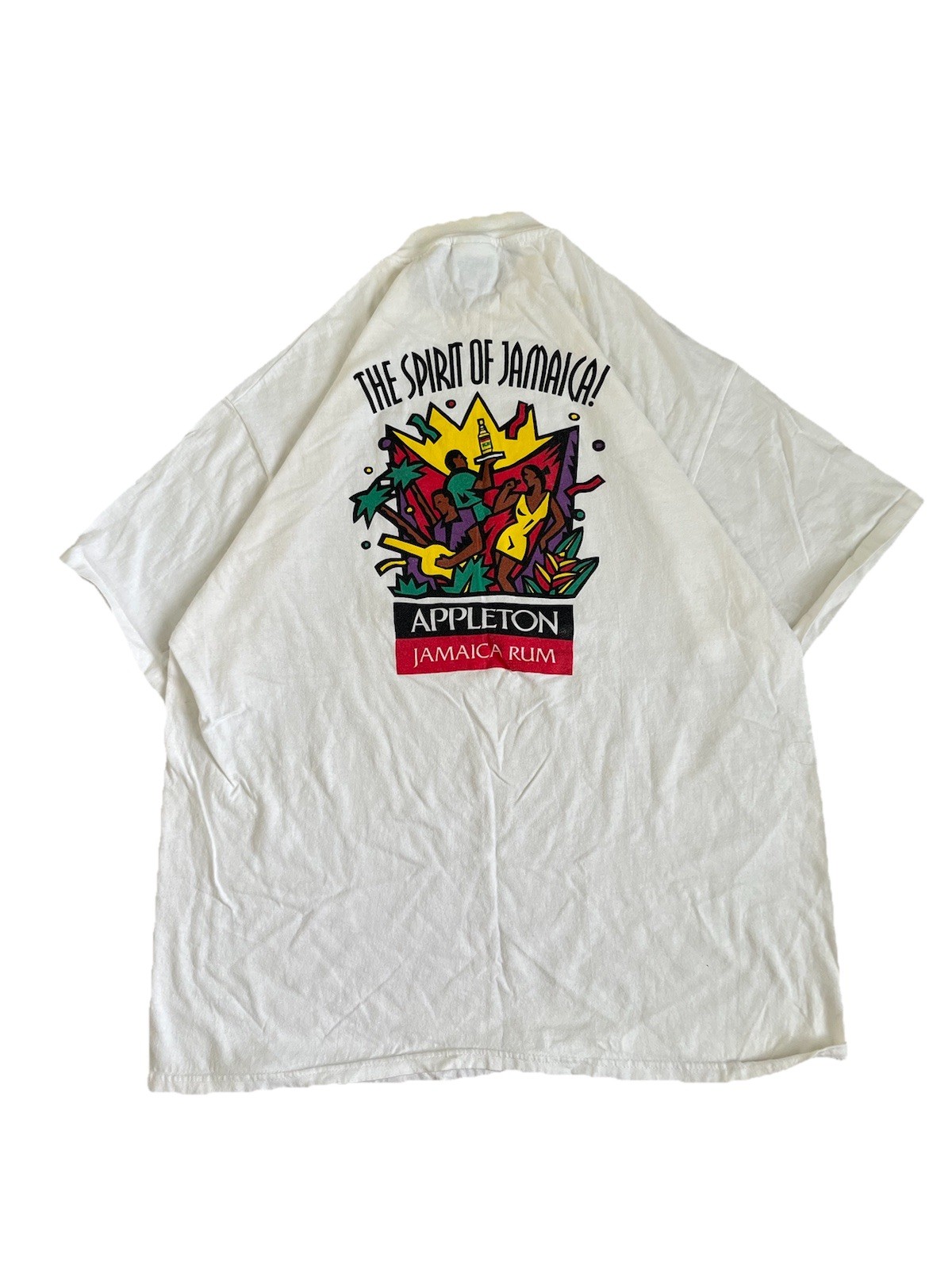 Vintage Hanes Beefy-T Men&rsquo;s Jamaica Graphic Logo Tee White XL Short Sleeve Crew