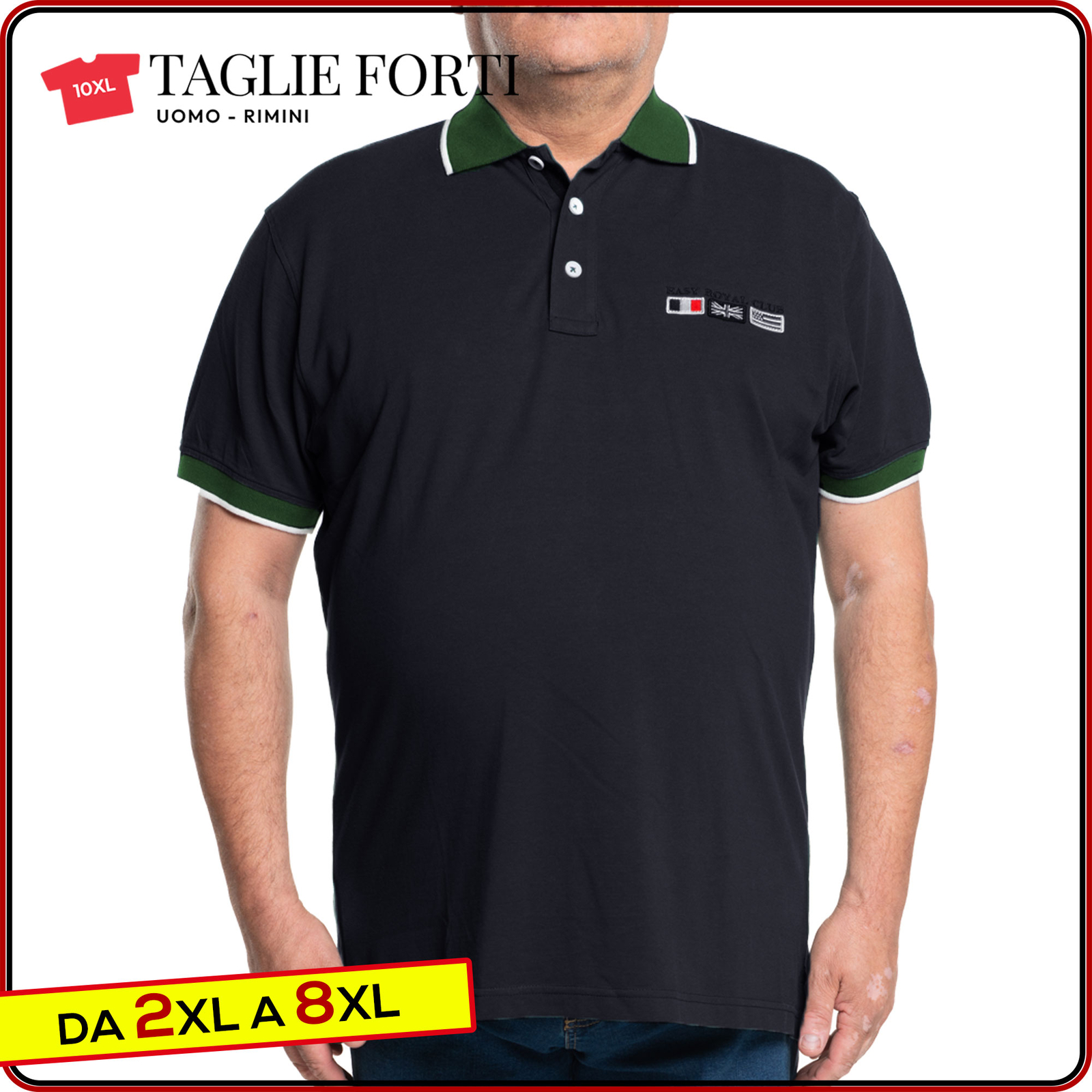 men&rsquo;s short sleeve cotton polo shirt with collar PLUS SIZES from 2xl to 10xl