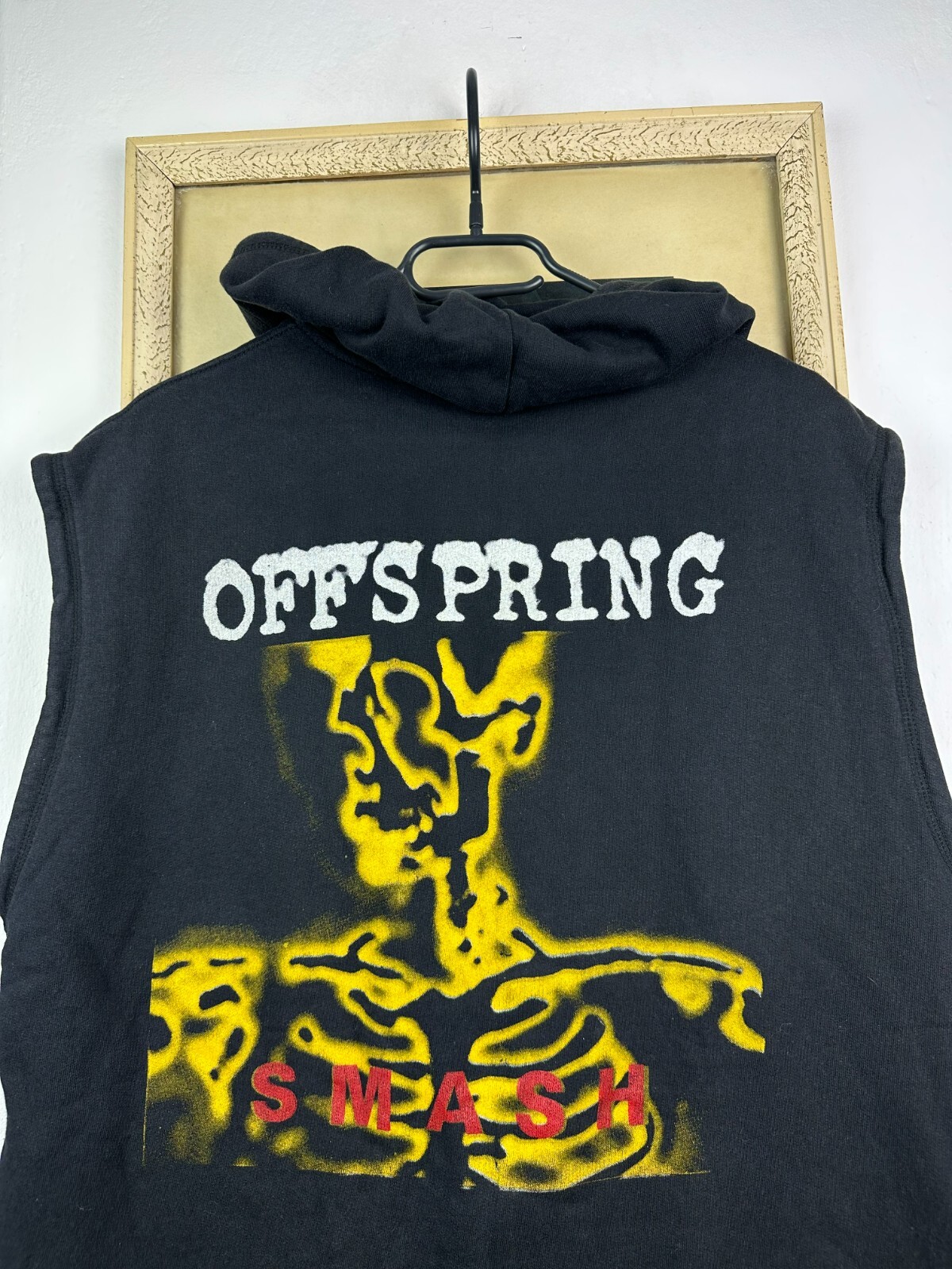 Vintage 90&rsquo;s Offspring Smash Band Jacket Sleveless Shirt Rare Hooded Size L