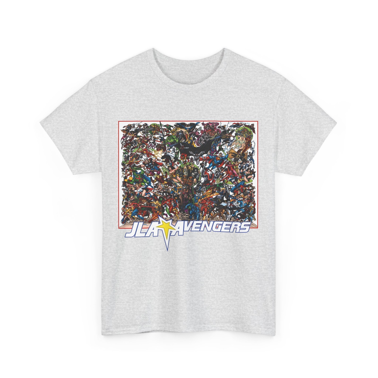 JLA Avengers T-Shirt – George Perez Art – DC & Marvel Crossover – Superman