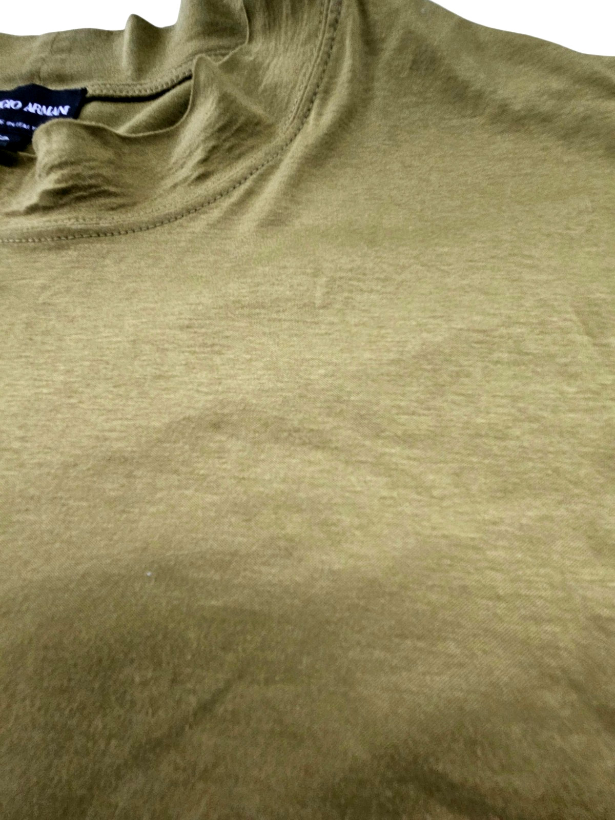 Giorgio Armani Mens Embroidered Pocket T Shirt Olive Green Size 52 Made In Italy