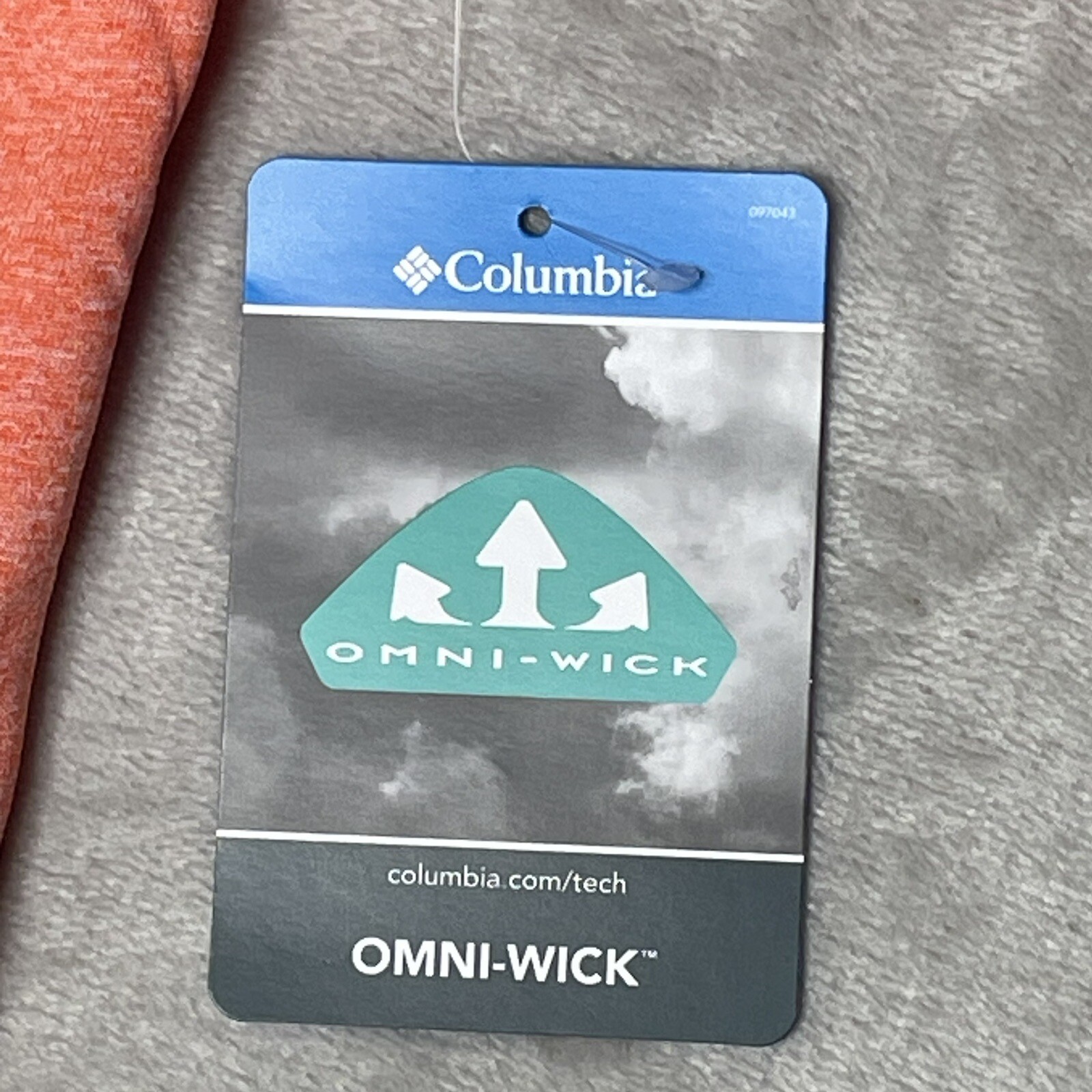 Columbia Omni-Wick T-Shirt Mens Small Orange Lake Zell Regular Fit Tee
