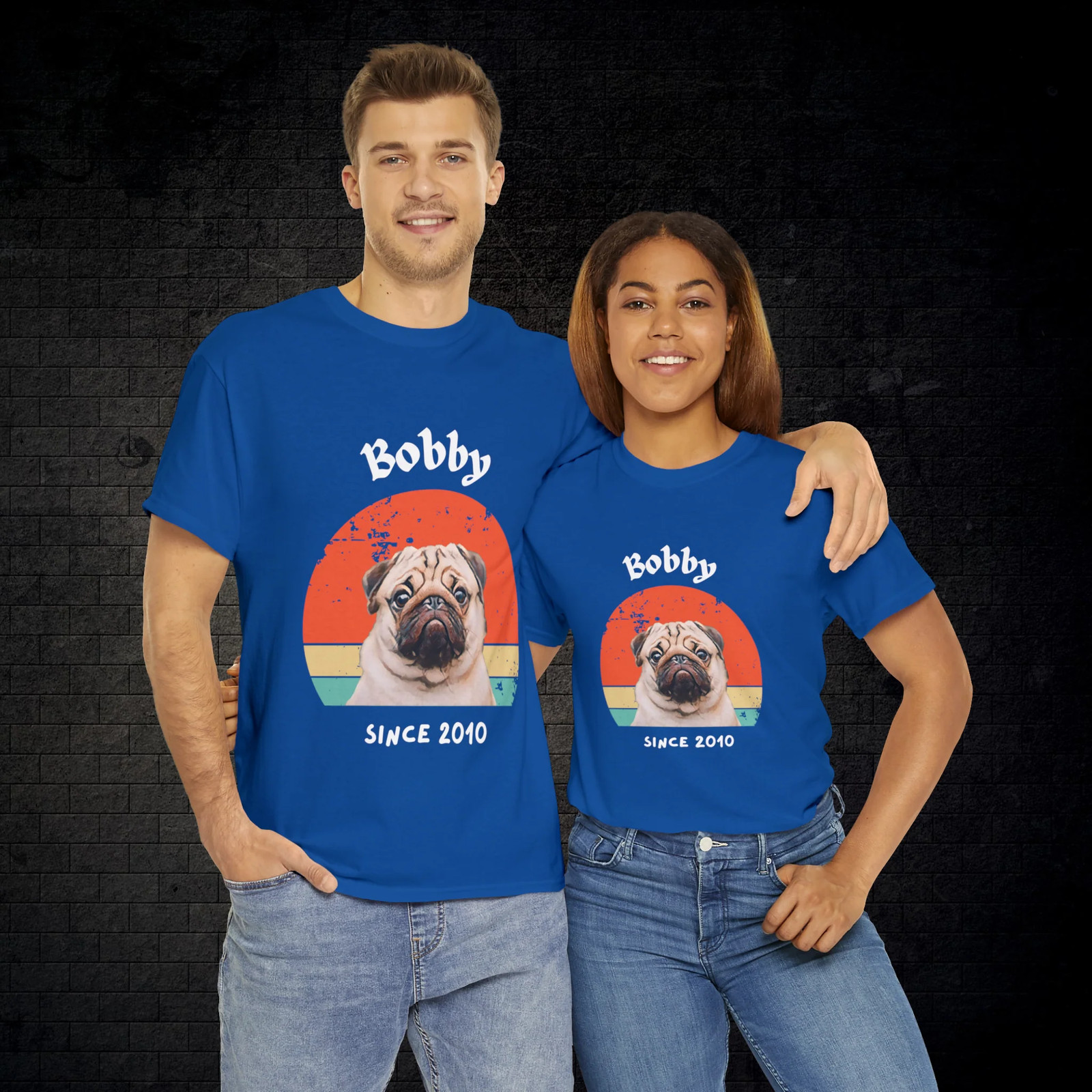 Customise Your Pet Photo Unisex T-shirt – Retro Vintage Style