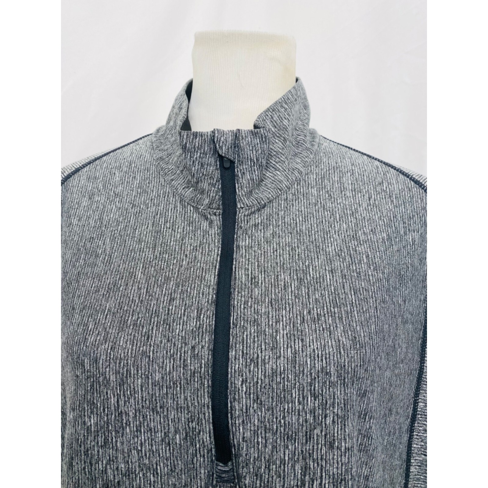 Antigua Mens XXL Shirt Grey Half Zip Long Sleeve High Neck Athletic