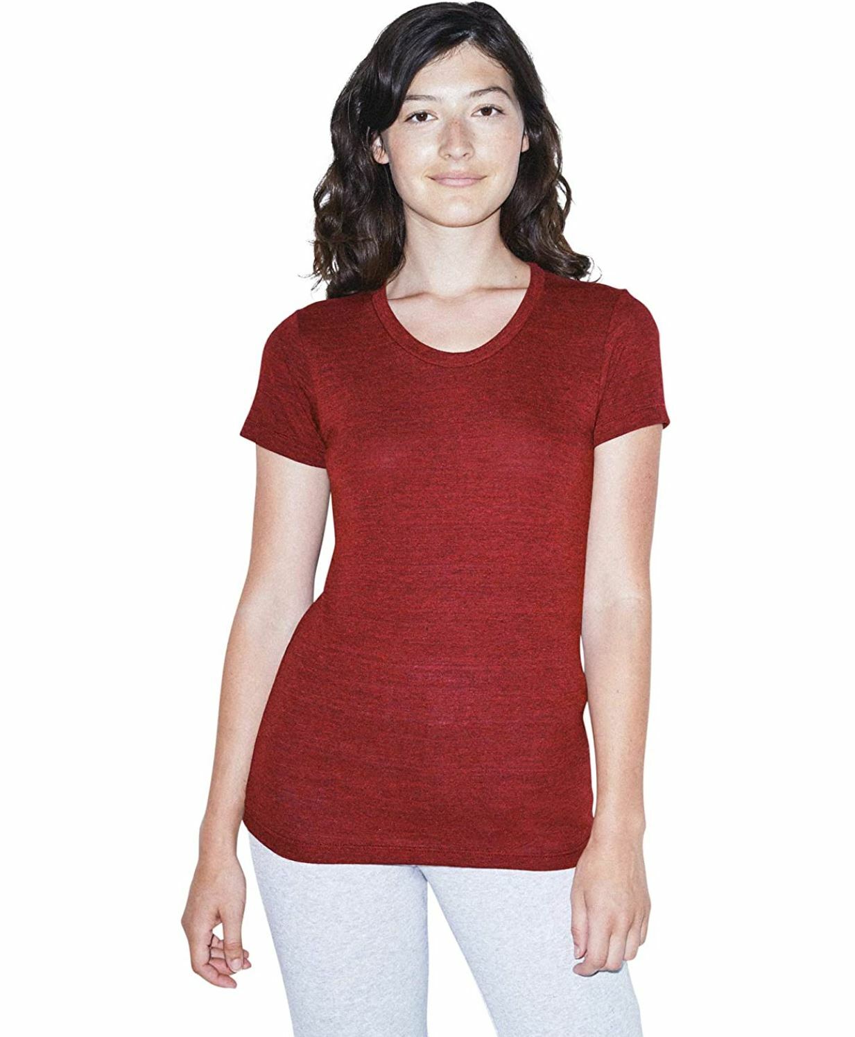 American Apparel Women&rsquo;s Tri-Blend Slim Fit Crewneck Short Sleeve Track T-Shirt