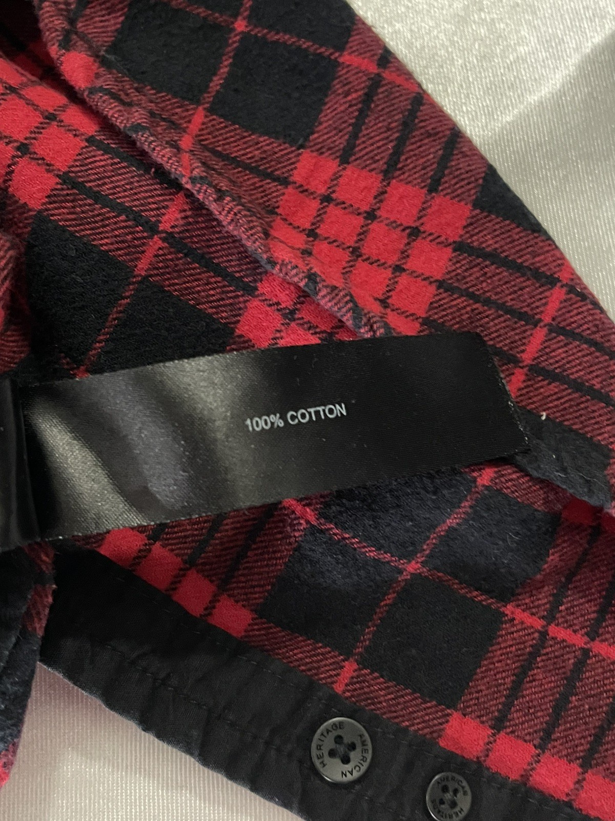 AMERICAN HERITAGE Flannel Shirt, Men&rsquo;s Size M, Pre-owned, 100% Cotton.