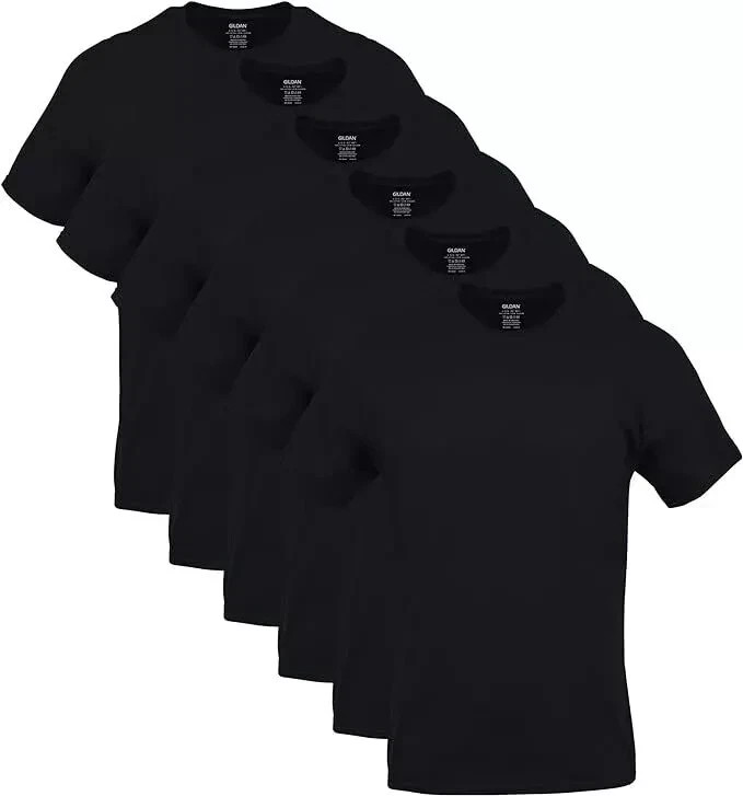 Gildan L (10-pack) Black Solid Heavy Cotton Short Sleeve Blank T-Shirt L