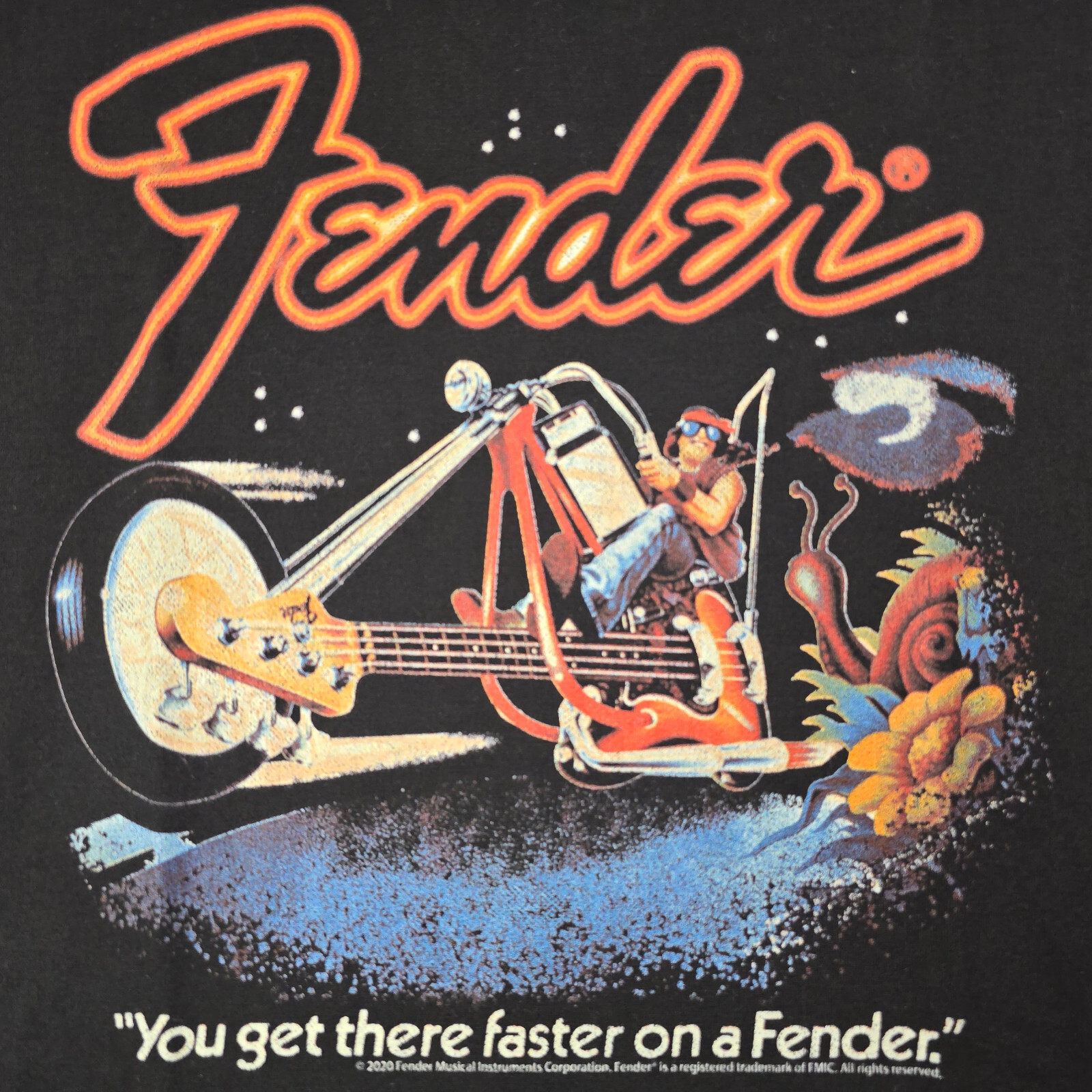 FENDER Shirt MENS XL Tall Black Guitar Chopper Strat Motorcycle Biker NWT